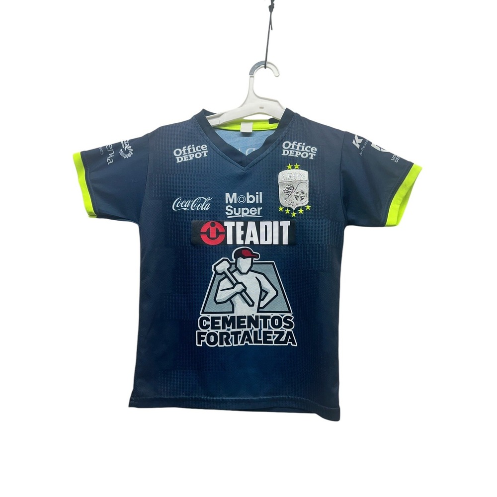 CLUB LEON FC Soccer Blue/neon yellow Jersey, LIGA MX,‎ Mexico, Telcel Size 12